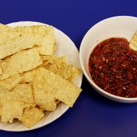 Blueberry salsa and chips